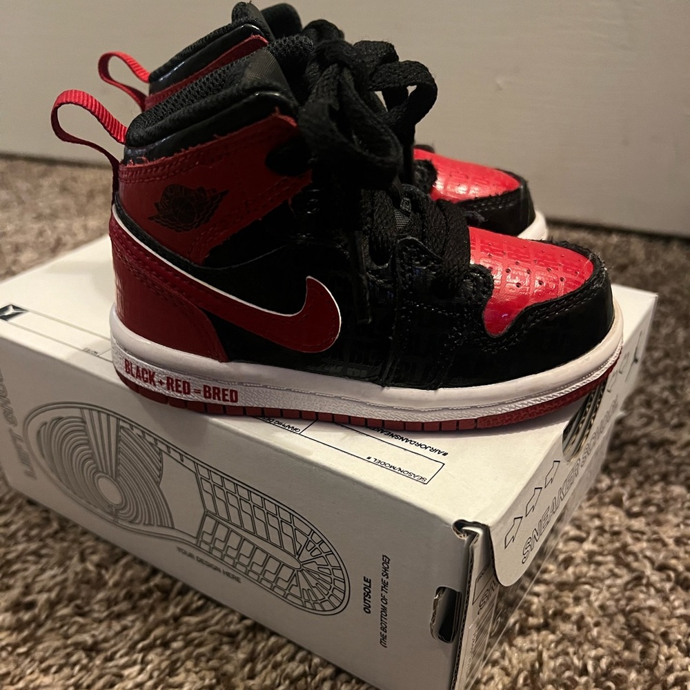 Toddler 5c, Jordan Breds worn once, like new still in box.